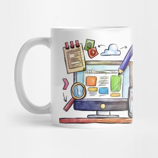 Web Design Illustration Mug